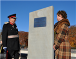 We were delighted to have our very talented carver Michelle de Bruin with her apprentices Joesphine Crossland & Luke Batchelor carve the Queens Plaque at Tweedbank station. It took 200 hrs to complete. Gallery Thumbnail