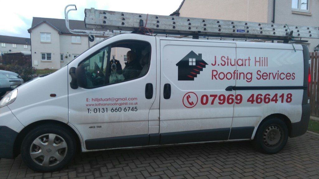 Image of Lothian's Roofing van just home from work. Gallery Image