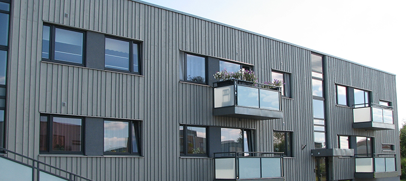 External timber cladding vertical grey painted Gallery Image